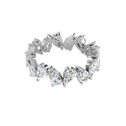 Alliance diamants synthétiques poires 3.05 carats or blanc Aline